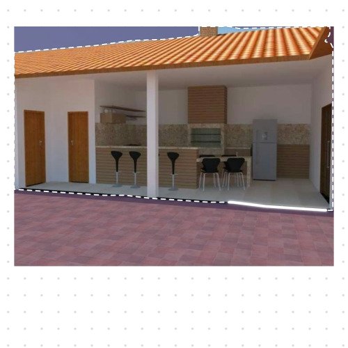 Espaço de lazer com churrasqueira